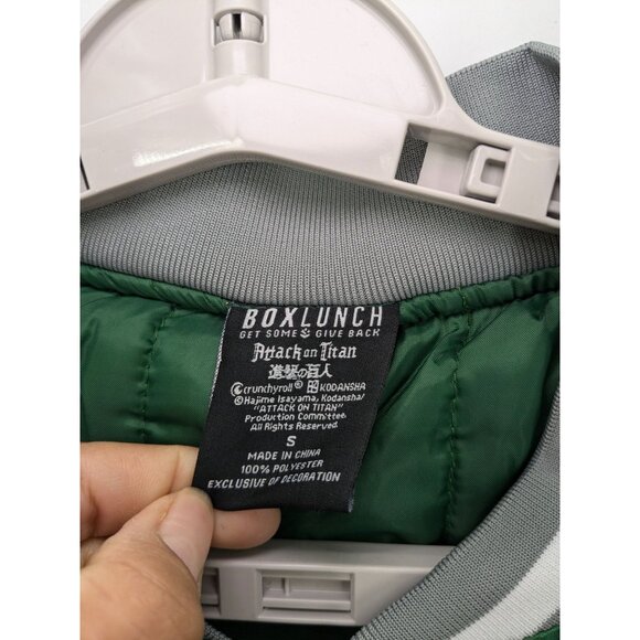 Attack on Titan Varsity Bomber Jacket Unisex Size S Scout Regiment Snap On Anime - Picture 8 of 13